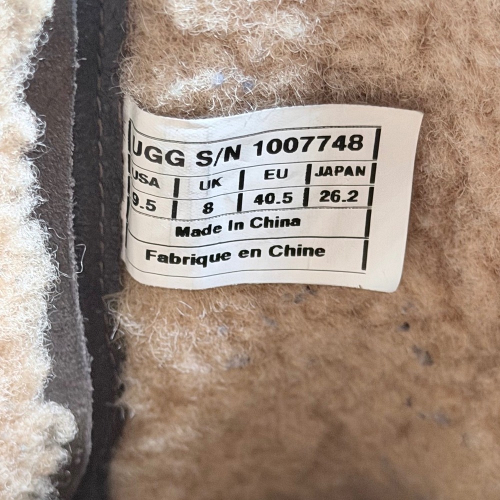 UGG Simmens Shearling Lined Boots Size 9.5 Brown Buckle Moto Cozy Winter - Picture 11 of 13